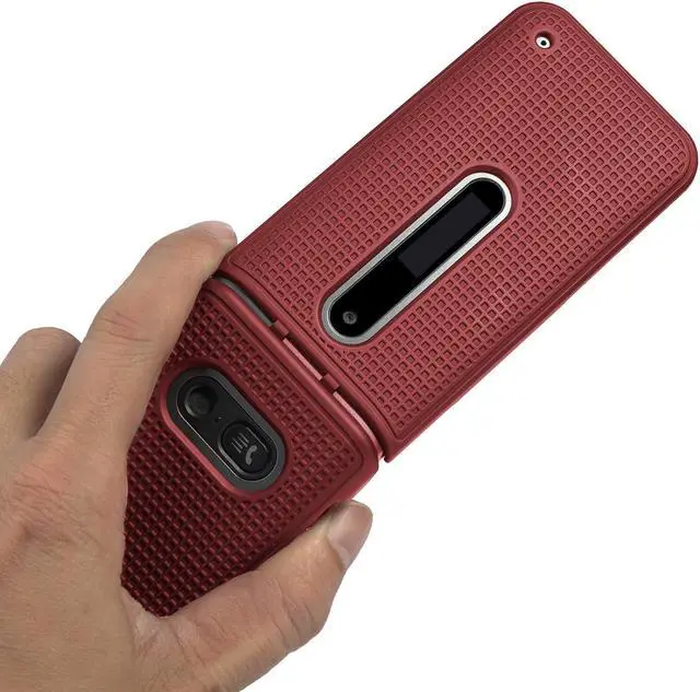 Alt view image 5 of 7 - Red Hard Case Cover and Belt Clip Holster for LG Classic Flip Phone (L125DL)