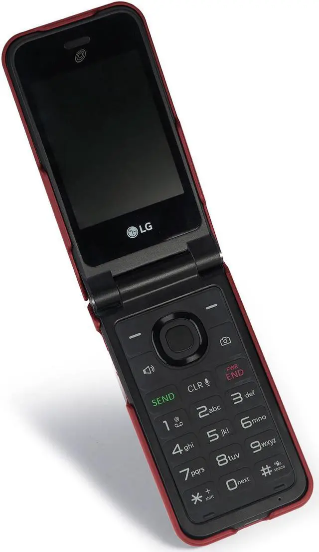 Alt view image 6 of 7 - Red Grid Case Slim Hard Shell Cover for LG Wine 2 LTE Flip Phone (LM-Y120)