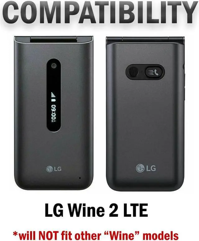 Alt view image 7 of 7 - Red Grid Case Slim Hard Shell Cover for LG Wine 2 LTE Flip Phone (LM-Y120)