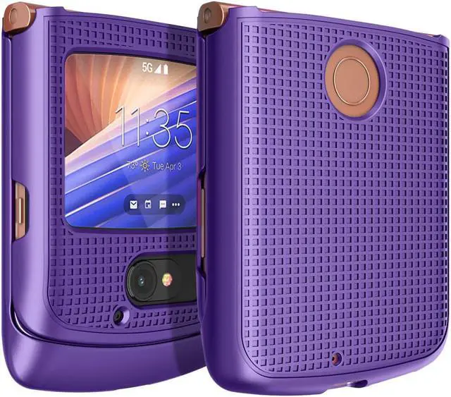 Main image of Purple Grid Case Cover Slim Hard Shell for Motorola RAZR 5G Flip Phone (2020)