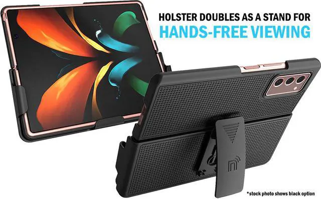 Alt view image 6 of 7 - Red Hard Case Cover and Belt Clip Holster Stand for Samsung Galaxy Z Fold 2 5G