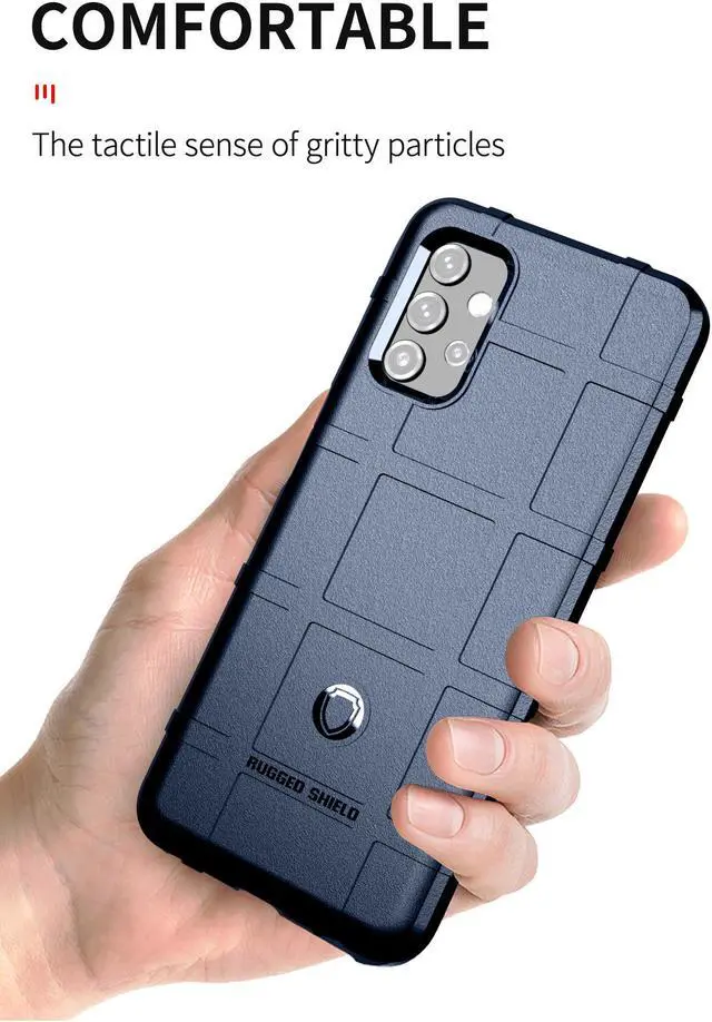 Alt view image 3 of 7 - Navy Blue Tactical Rugged Shield Case Flexible Cover for Samsung Galaxy A32 5G