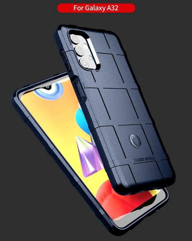 Alt view image 5 of 7 - Navy Blue Tactical Rugged Shield Case Flexible Cover for Samsung Galaxy A32 5G