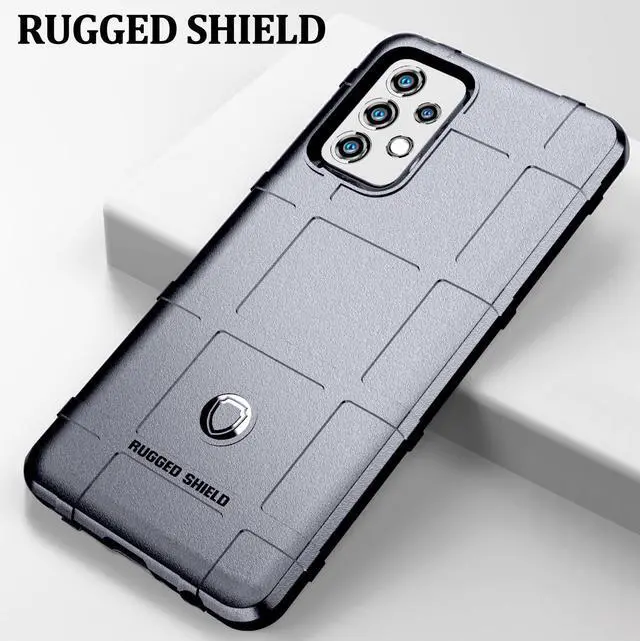 Alt view image 5 of 7 - Gray Tactical Rugged Shield Case Flexible Matte Cover for Samsung Galaxy A52 5G