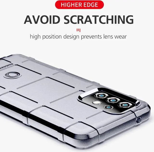 Alt view image 2 of 7 - Gray Tactical Rugged Shield Case Flexible Matte Cover for Samsung Galaxy A52 5G