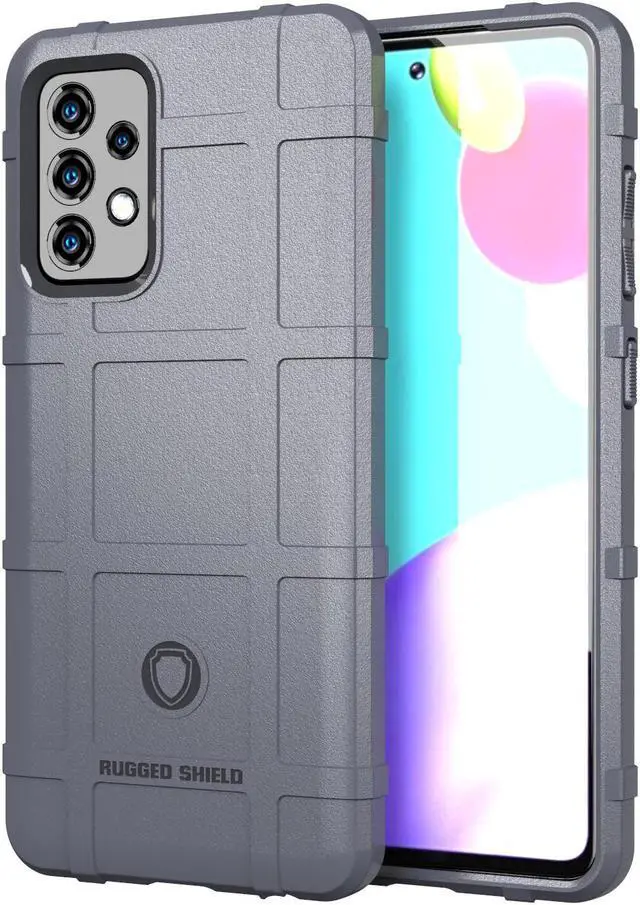 Main image of Gray Tactical Rugged Shield Case Flexible Matte Cover for Samsung Galaxy A52 5G