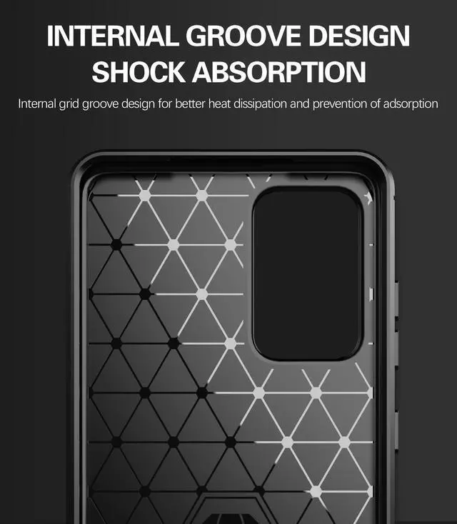 Alt view image 5 of 7 - Black Carbon Fiber Flexible TPU Case Cover for Samsung Galaxy A52 5G Phone