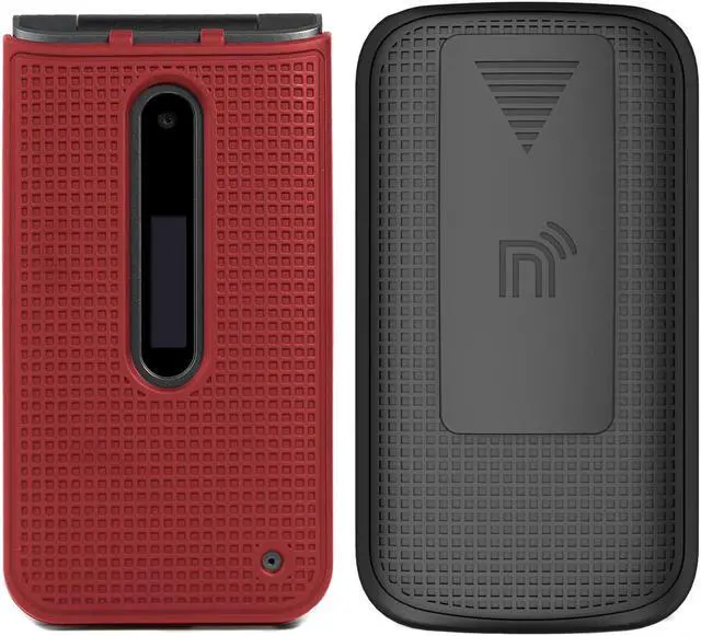 Alt view image 2 of 7 - Red Hard Case Cover and Belt Clip Holster for LG Classic Flip Phone (L125DL)