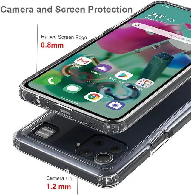 Alt view image 3 of 5 - AquaFlex Transparent Anti-Shock Clear Case Slim Cover for LG K92 5G Phone