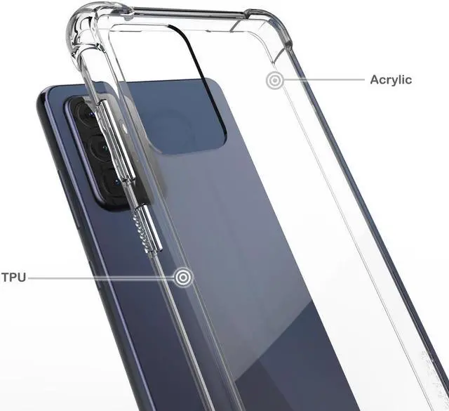 Alt view image 2 of 5 - AquaFlex Transparent Anti-Shock Clear Case Slim Cover for Samsung Galaxy A72 5G