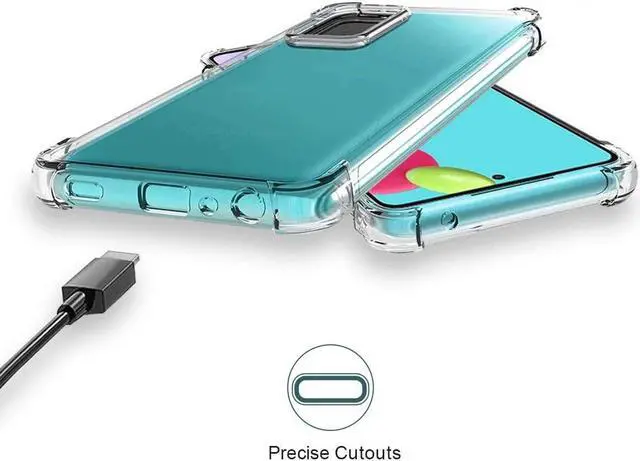 Alt view image 6 of 7 - Clear Transparent Anti-Shock Case Slim Cover for Samsung Galaxy A52 5G Phone