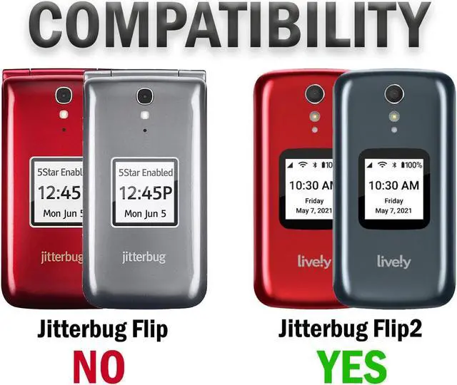 Alt view image 9 of 9 - case for jitterbug flip2, nakedcellphone [black vegan leather] form-fit cover with [built-in screen protection] and [metal belt clip] for jitterbug flip 2 phone (aka lively flip) (4053sj7)
