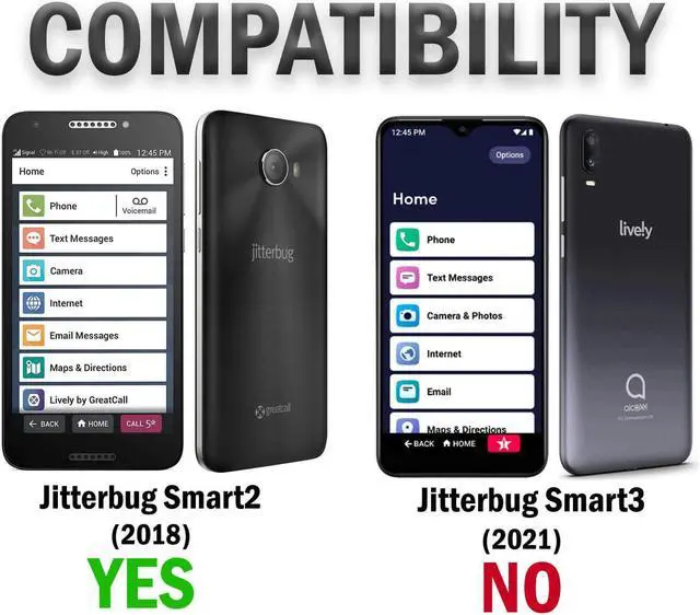 Alt view image 3 of 3 - Hard 9H Tempered Glass Screen Protector Guard for GreatCall Jitterbug Smart2