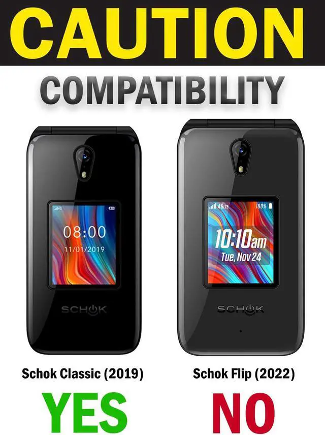 Alt view image 8 of 8 - case for schok flip phone, nakedcellphone brand [black vegan leather] form-fit cover with [built-in screen protection] and [metal belt clip] for schok classic flip phone (sc3218)