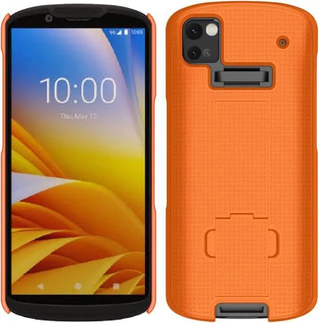 Alt view image 2 of 5 - Bright Orange Slim Hard Shell Case Cover Stand for Zebra TC53 TC58 Scanner
