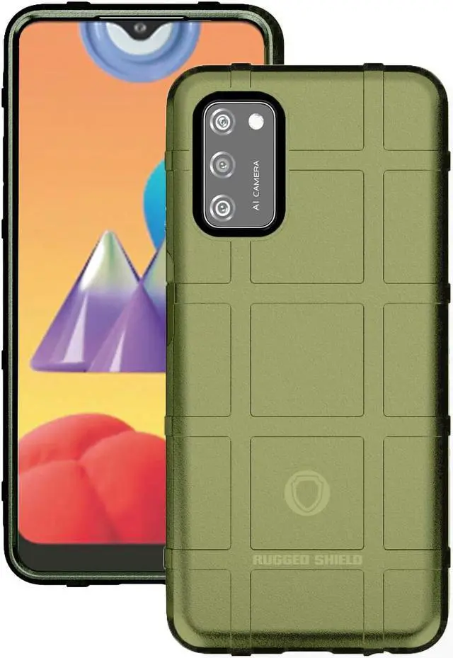 Alt view image 2 of 7 - Olive OD Green Tactical Rugged Shield Case Matte Cover for Samsung Galaxy A02s