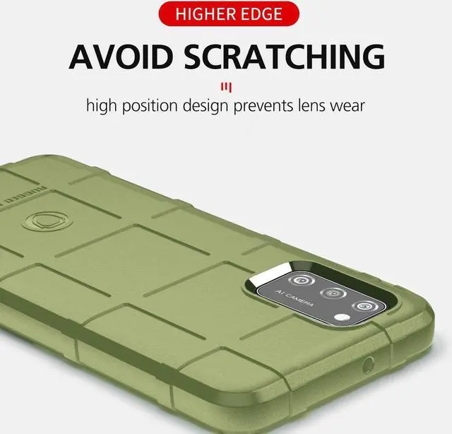 Alt view image 3 of 7 - Olive OD Green Tactical Rugged Shield Case Matte Cover for Samsung Galaxy A02s