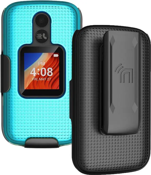 Main image of Teal Mint Case Cover and Belt Clip Holster for Alcatel TCL Flip 2 Phone T408DL