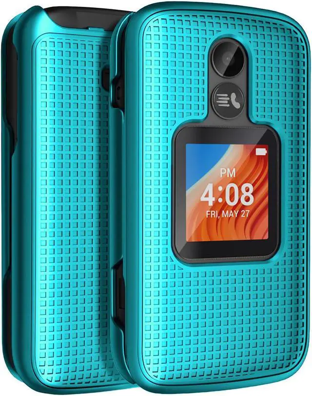 Alt view image 3 of 7 - Teal Mint Case Cover and Belt Clip Holster for Alcatel TCL Flip 2 Phone T408DL