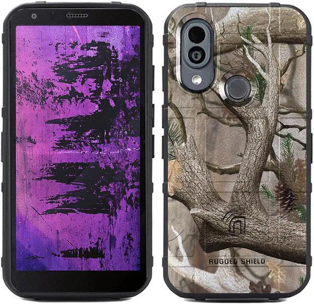 Alt view image 2 of 6 - Outdoor Camo Tree Real Woods Rugged Shield Case Cover for CAT S62 PRO Phone
