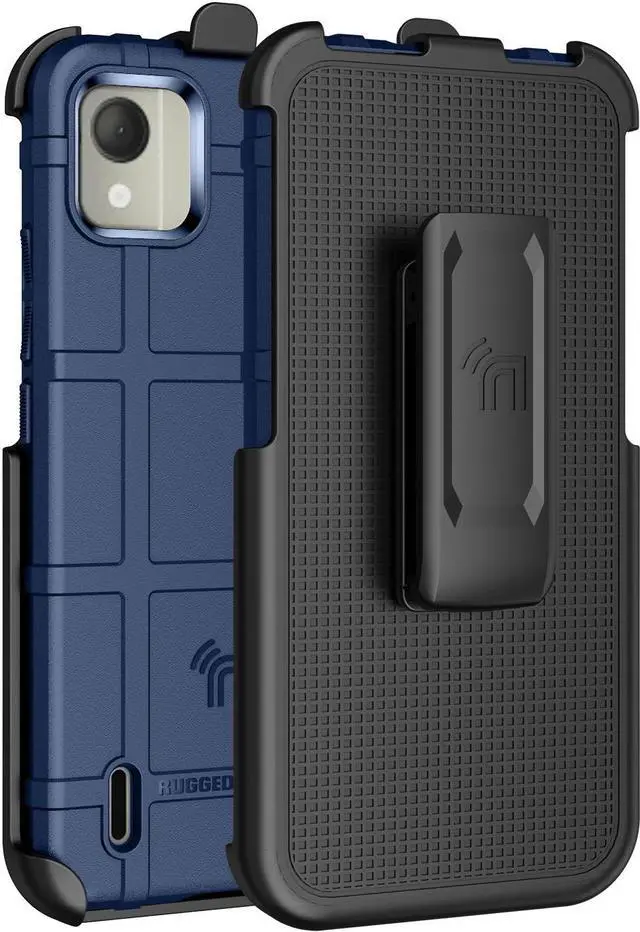 Main image of Special Ops Rugged Case and Belt Clip Holster for Nokia C110 Phone - Navy Blue