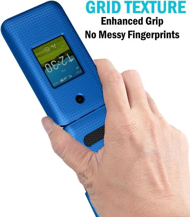Alt view image 4 of 7 - Cobalt Blue Textured Hard Case Phone Cover for AT&T Cingular Flex 2 (Debut Flex)