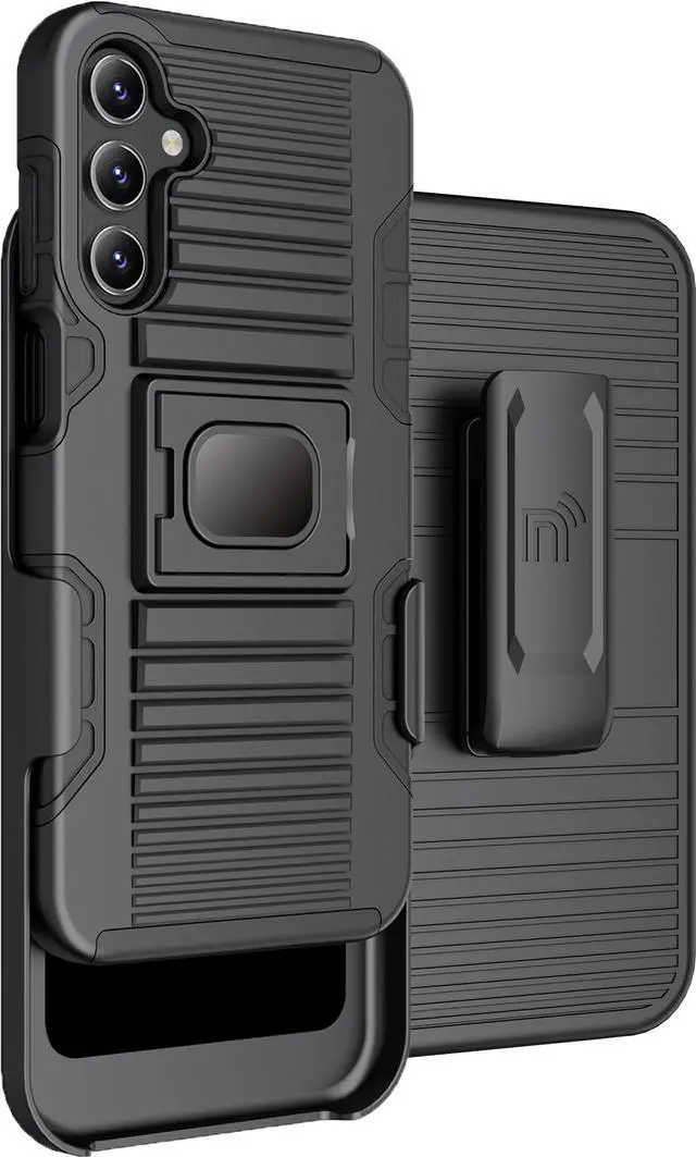 Main image of Rugged Case with Stand Belt Clip Holster Combo Samsung Galaxy A15 5G - Black
