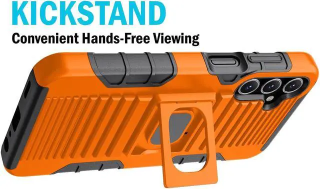 Alt view image 5 of 7 - Rugged Case with Stand Belt Clip Holster Combo Samsung Galaxy A15 5G - Orange