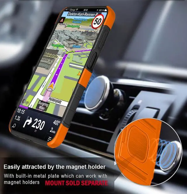 Alt view image 7 of 7 - Rugged Case with Stand Belt Clip Holster Combo Samsung Galaxy A15 5G - Orange