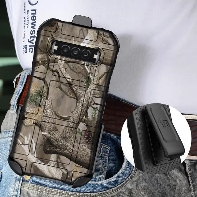 Alt view image 7 of 7 - Special Ops Rugged Case and Belt Clip for Kyocera DuraForce Pro 3 - Camo Tree