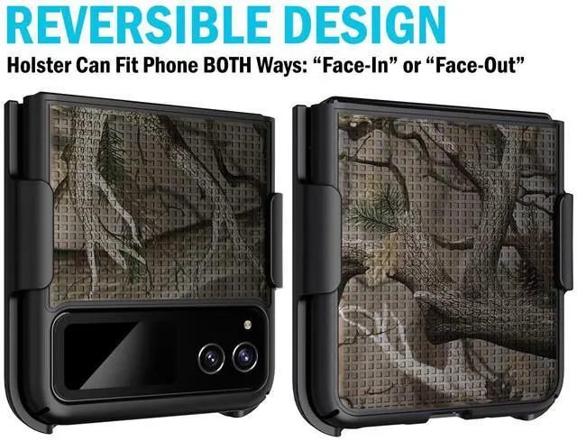 Alt view image 4 of 7 - Camo Tree Real Woods Case and Belt Clip for Motorola RAZR 2023 (aka RAZR 40)
