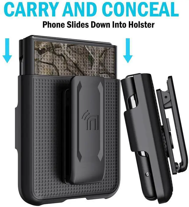 Alt view image 5 of 7 - Camo Tree Real Woods Case and Belt Clip for Motorola RAZR Plus (2023) RAZR+