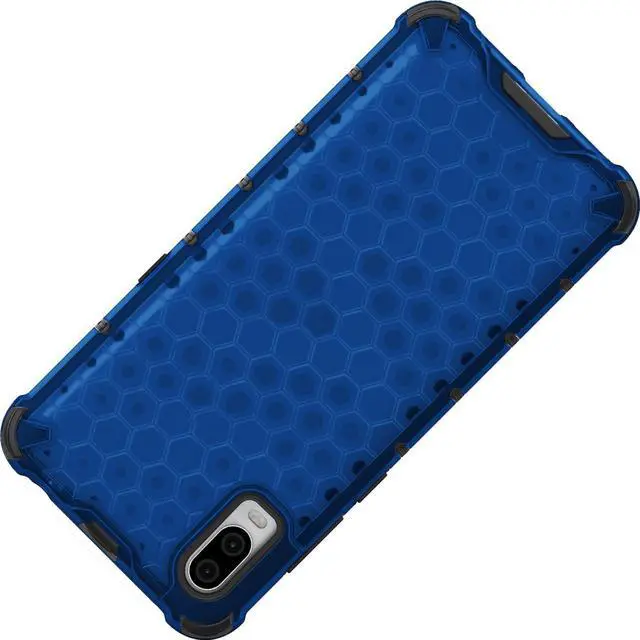 Alt view image 4 of 8 - case for jitterbug smart3 phone, nakedcellphone [honeycomb hybrid series] dual-layer cover [anti-shock] for jitterbug smart 3 (2021) for seniors (aka lively smart) - electric blue