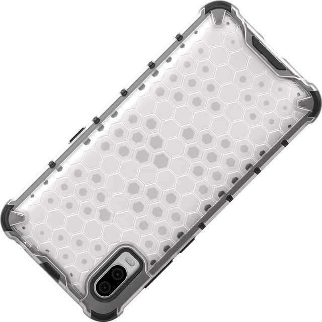 Alt view image 3 of 7 - Frosted Clear Honeycomb Hybrid Case Cover for Lively Jitterbug Smart 3 Phone