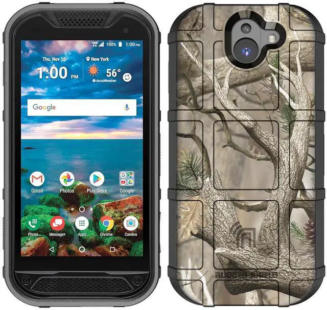 Alt view image 2 of 7 - Camo Tree Real Woods Rugged Shield Case Flex Cover for Kyocera Duraforce Pro 2