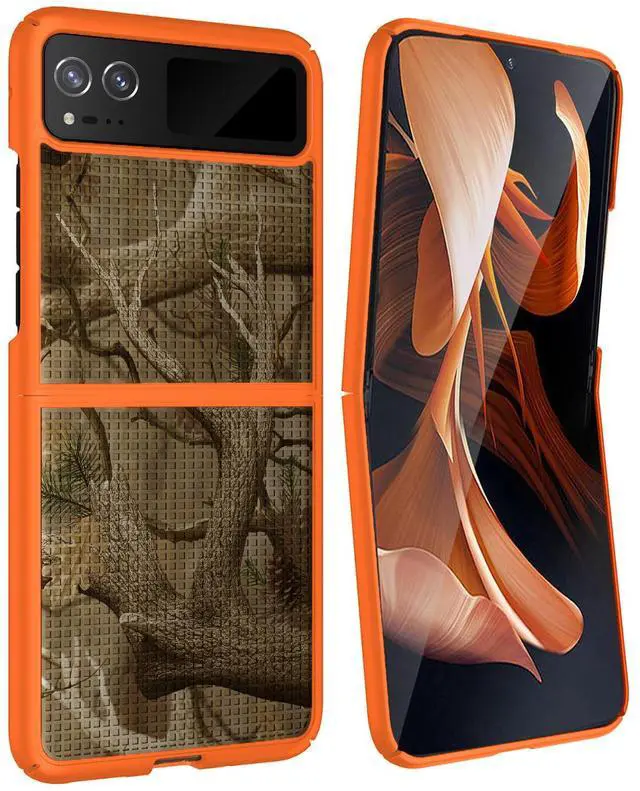 Alt view image 5 of 7 - Orange Camouflage Hard Case Camo Cover for Motorola RAZR 2023 (aka RAZR 40)