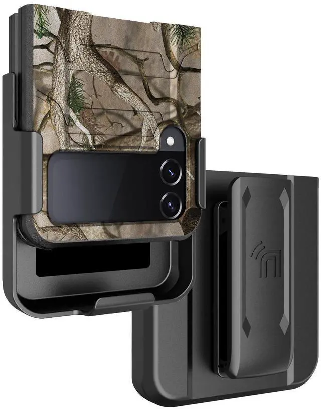 Main image of Rugged Case and Belt Clip Holster for Galaxy Z Flip 4 5G - Outdoor Camo Tree