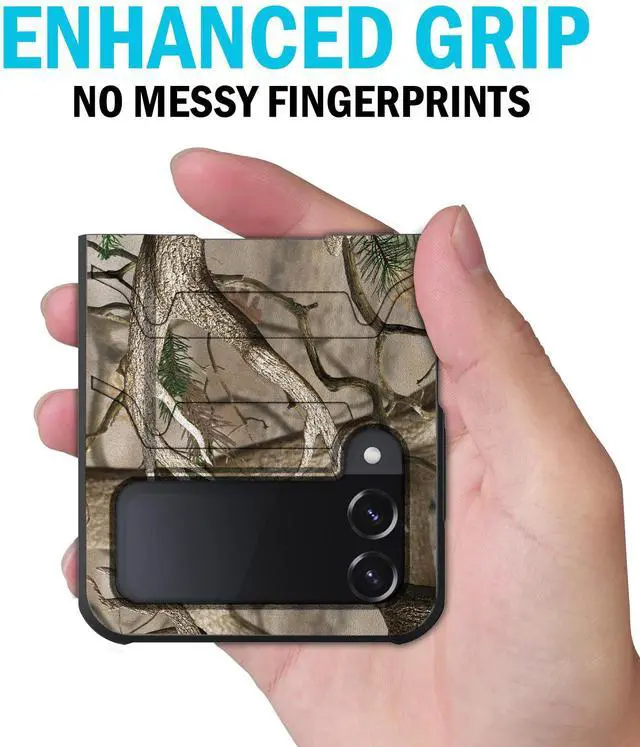 Alt view image 5 of 7 - Rugged Case and Belt Clip Holster for Galaxy Z Flip 4 5G - Outdoor Camo Tree