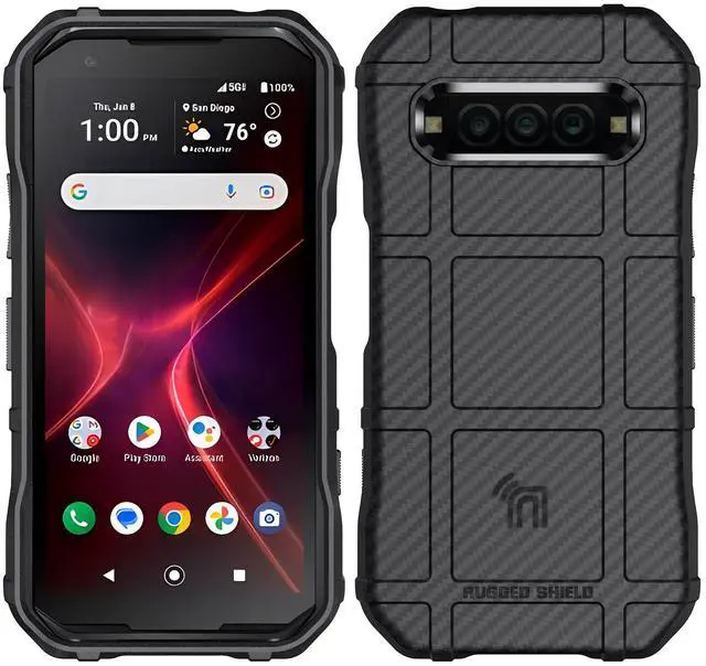Alt view image 2 of 7 - Special Ops Rugged Shield Case for Kyocera DuraForce Pro 3 - Black Carbon Fiber