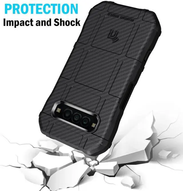 Alt view image 4 of 7 - Special Ops Rugged Shield Case for Kyocera DuraForce Pro 3 - Black Carbon Fiber