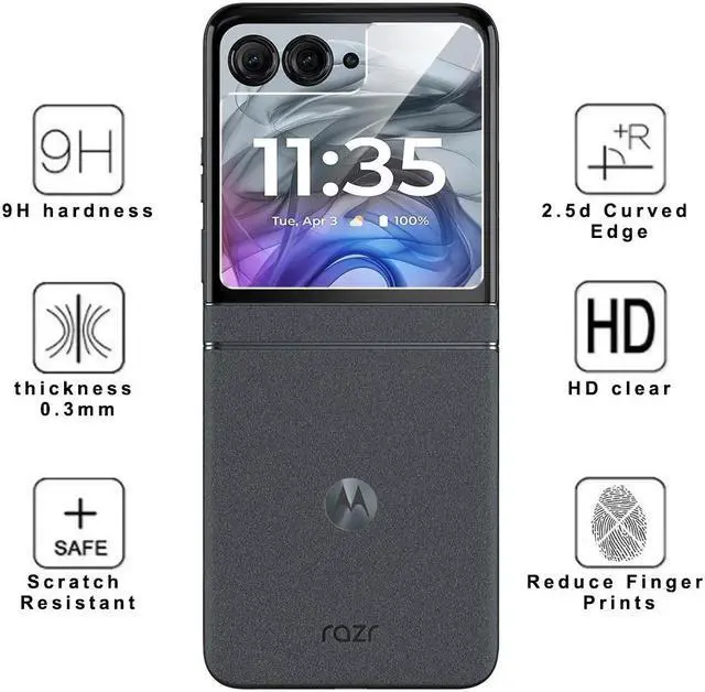 Alt view image 4 of 7 - 2X Tempered Glass Screen Protector 9H Crack Saver for Motorola RAZR 2024/2025