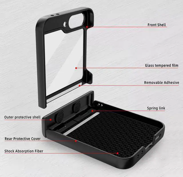 Alt view image 5 of 7 - Case for Galaxy Z Flip 7 FE & Z Flip 6 - Hinge/Screen Protection - Pine Green