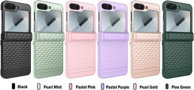 Alt view image 7 of 7 - Case for Galaxy Z Flip 7 FE & Z Flip 6 - Hinge/Screen Protection - Pine Green