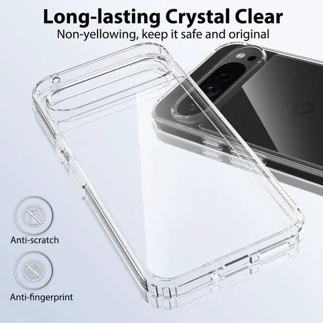 Alt view image 3 of 7 - AquaFlex Anti-Shock Clear Case Slim Cover for Google Pixel 9 (and Pixel 9 Pro)