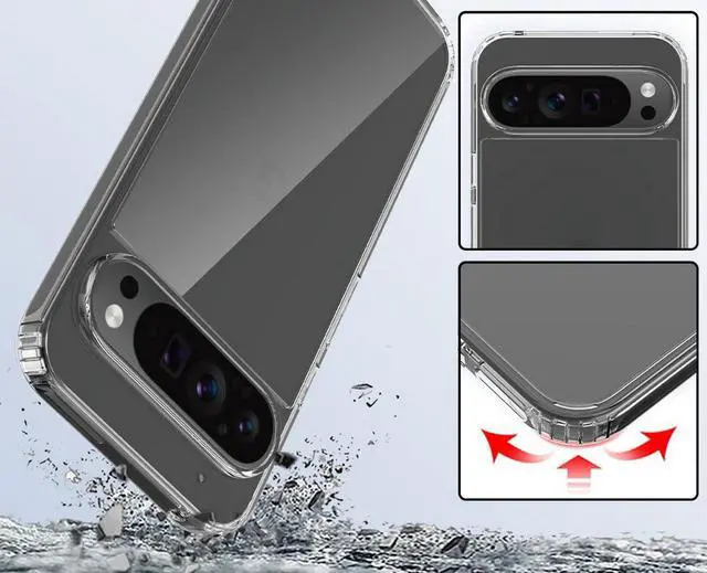 Alt view image 6 of 7 - AquaFlex Anti-Shock Clear Case Slim Cover for Google Pixel 9 (and Pixel 9 Pro)