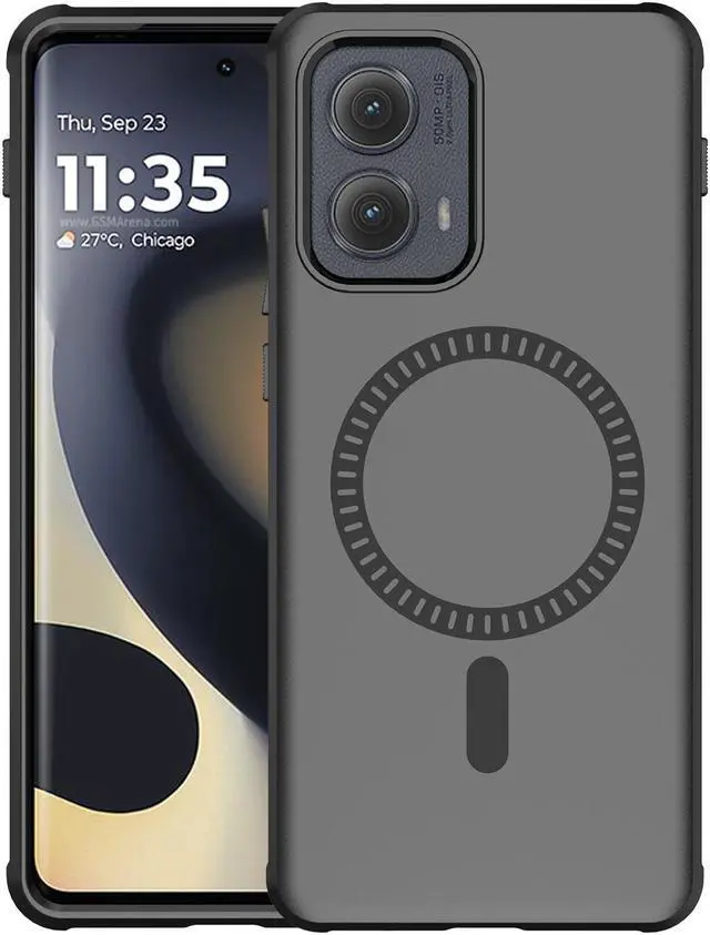 Alt view image 2 of 7 - Case for Motorola Edge 2024 Phone - Matte Black (Compatible with MagSafe)