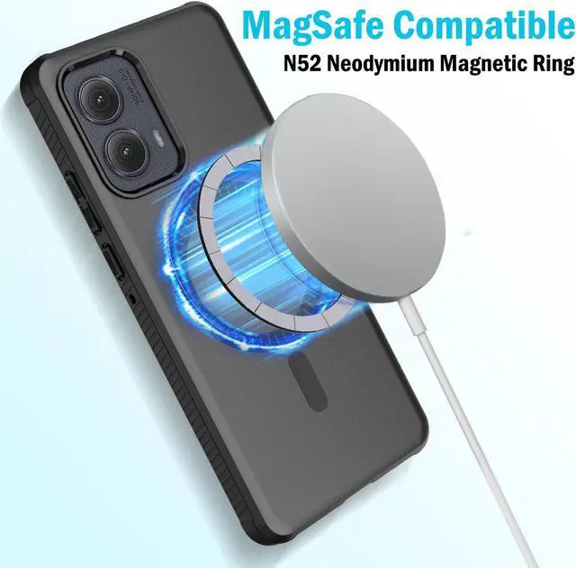 Alt view image 3 of 7 - Case for Motorola Edge 2024 Phone - Matte Black (Compatible with MagSafe)