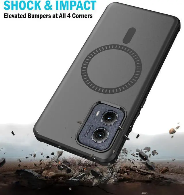 Alt view image 4 of 7 - Case for Motorola Edge 2024 Phone - Matte Black (Compatible with MagSafe)