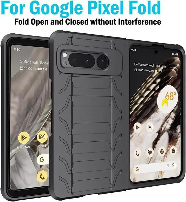 Alt view image 2 of 7 - Case and Belt Clip Holster for Google Pixel Fold Phone (2023) - Matte Black