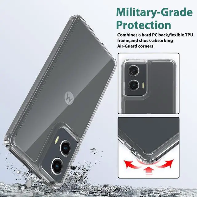 Alt view image 5 of 6 - AquaFlex Anti-Shock Clear Case Slim Cover for Motorola Moto G Stylus 5G (2024)